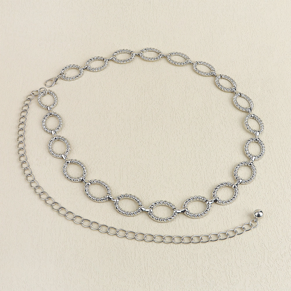 Waist Chain Women Senior Sense Circle Wavy Metal Chain With Jeans All Fashion Accessories