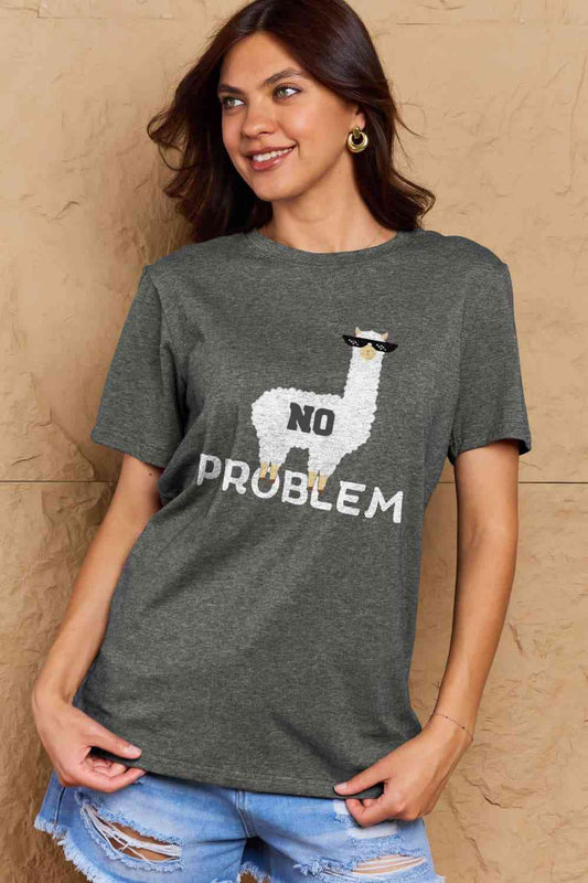 Simply Love Full Size NO PROBLEM Graphic Cotton Tee