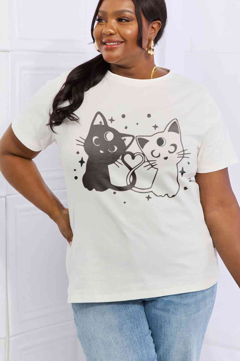 Simply Love Full Size Cats Graphic Cotton Tee