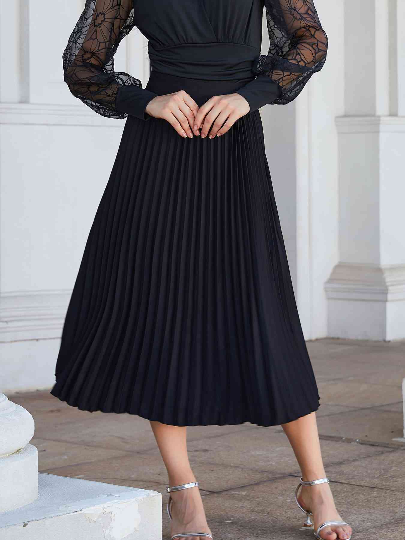 Pleated Midi Skirt