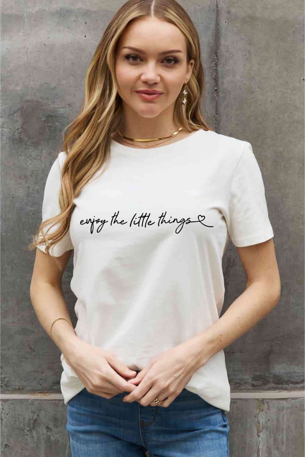 Simply Love Full Size ENJOY THE LITTLE THINGS Graphic Cotton Tee