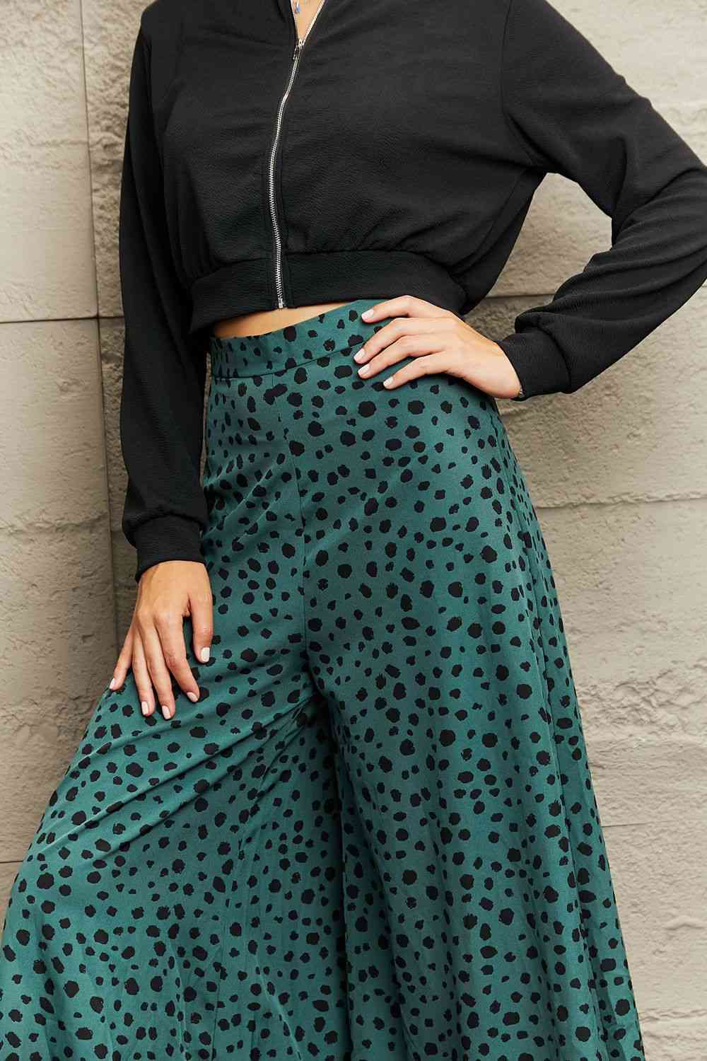 Printed Wide Leg Long Pants