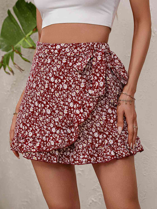 Printed Tie Waist Shorts