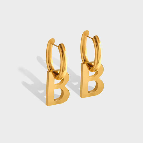 Letter B Titanium Steel Earrings