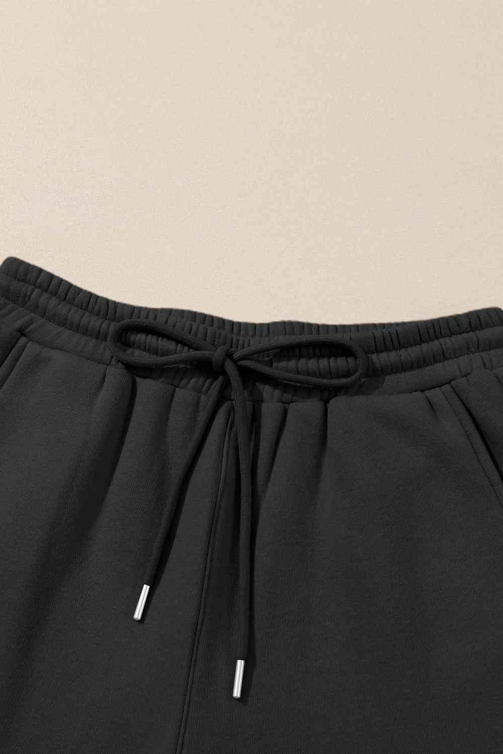 Drawstring Straight Pants with Pockets