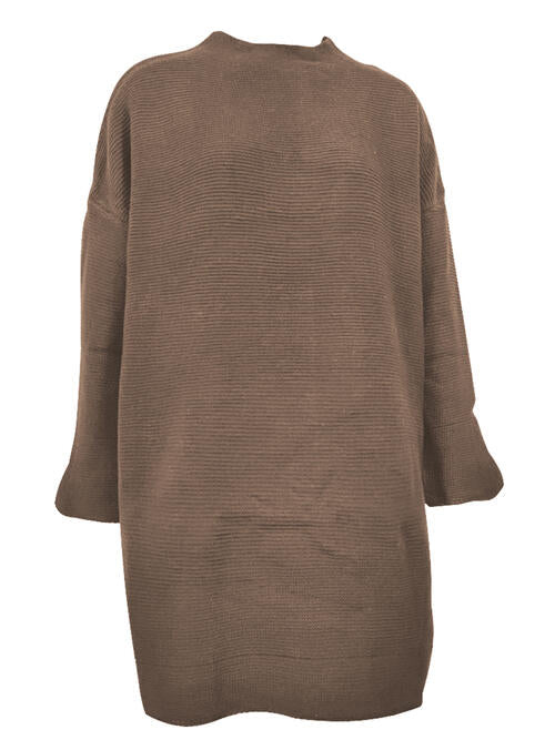 Round Neck Long Sleeve Sweater Dress