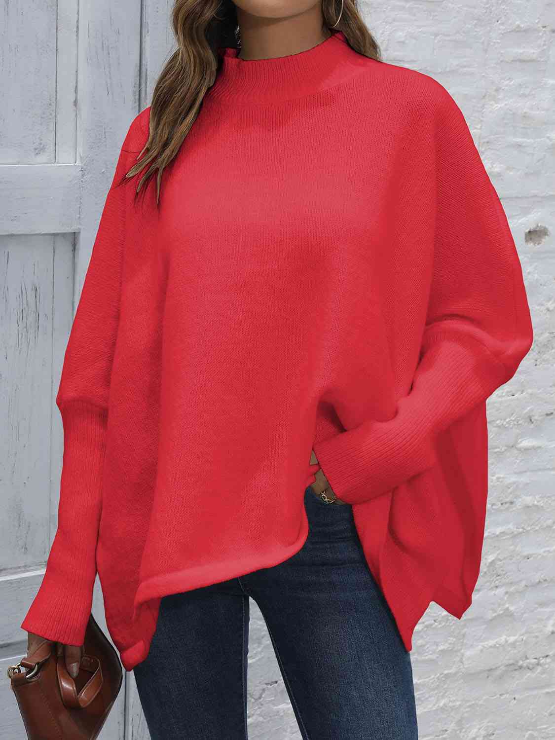 Loose Hem Plain Sweater