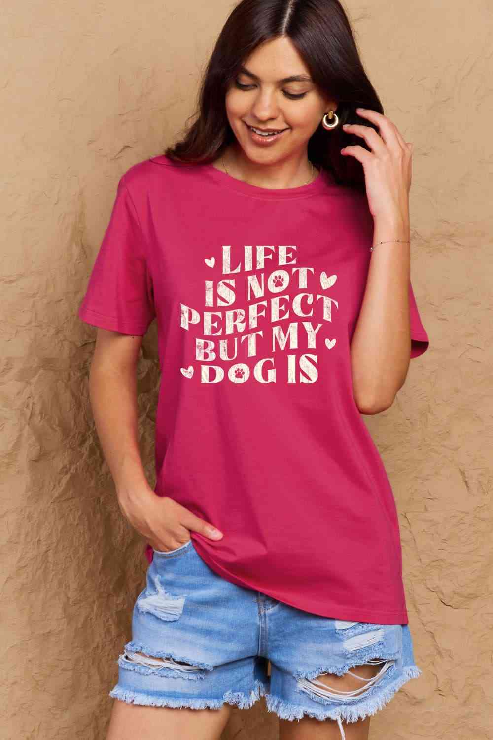 Simply Love Full Size Dog Slogan Graphic Cotton T-Shirt