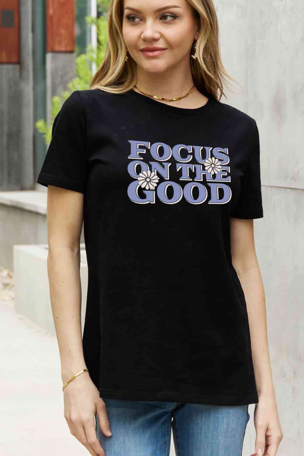 Simply Love Full Size FOCUS ON THE GOOD Graphic Cotton Tee