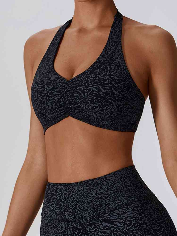 Halter Neck Sleeveless Sports Bra