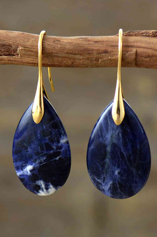 Natural Stone Teardrop Earrings